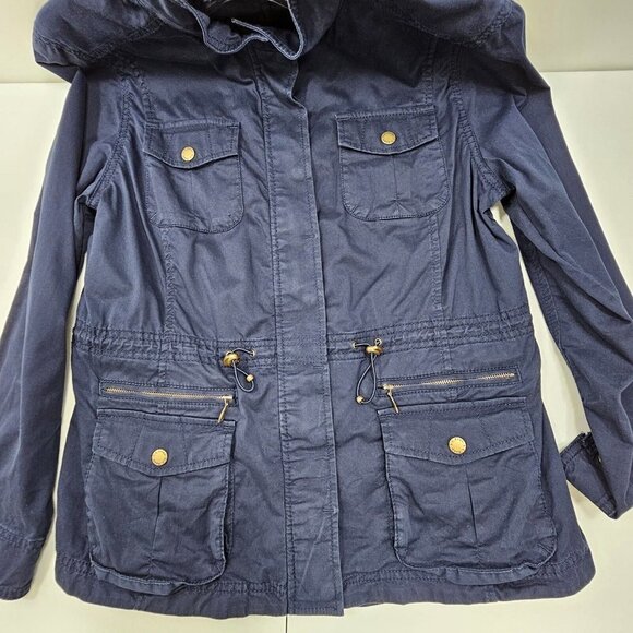 LL Bean Womens Utility Jacket M P Blue Field Military Chore Safari Barn Gorpcore - Picture 8 of 16